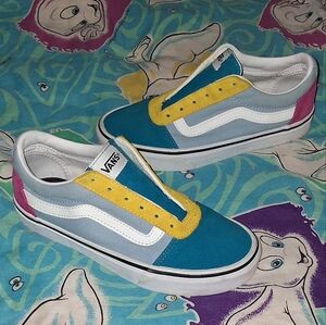Vans Old Skool Colorful Sneakers Skateboard Shoes Blue Pink Yellow